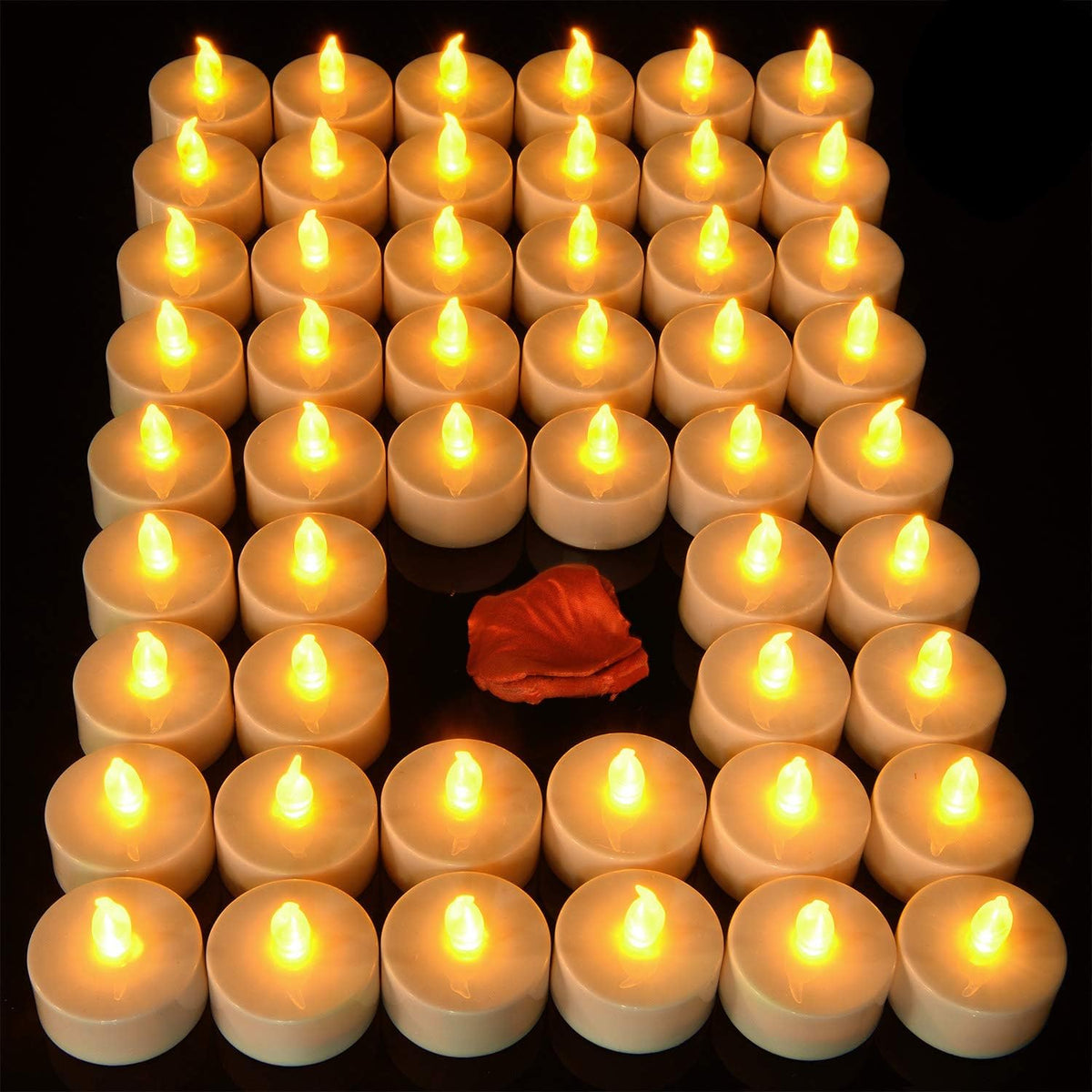 Flameless Tealight Candles, 100 Pack, Batteries Included, White