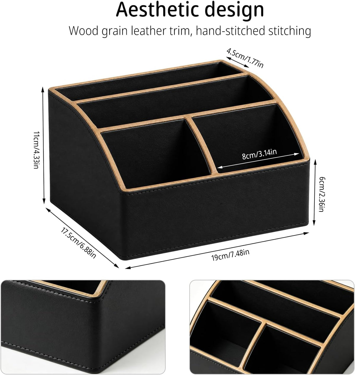 TV Remote Control Holder, Pen/Pencil Caddy, Bedside Table Desktop Organizer
