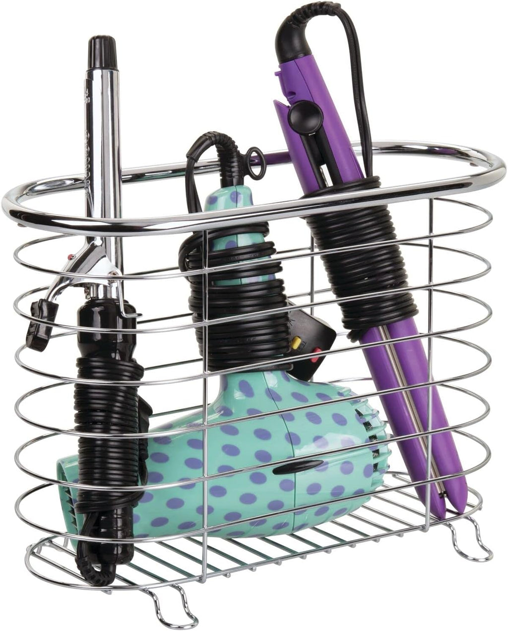 mDesign Steel Magazine Holder Storage Organizer Bin - for Bathroom, Living Room, Home Office Organization - Holds Papers, Books, Files, Folders - Omni Collection - Chrome