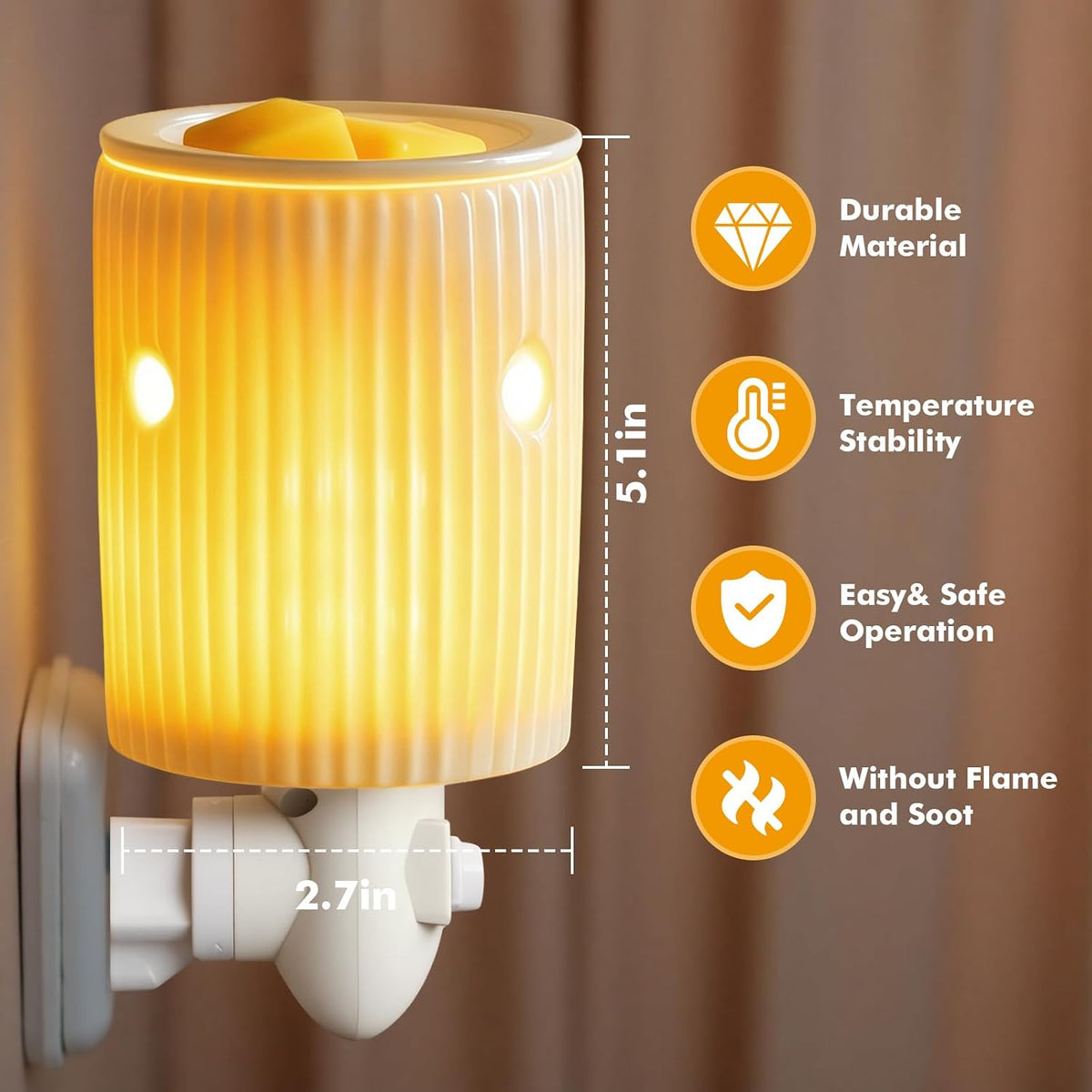 Plug in Wax Warmer Burner Electric Outlet Wall Plug-in Electric Wax Melt Warmer for Scented Melts Essential Oil Home Decor Gifts for Women Strips