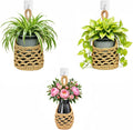 ESOW Hand‑Woven Macrame Wall Hanging Planters with Plant Pots, 3 Pack