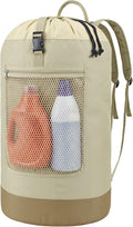 F-color Laundry Backpack Bag for College - 75L Laundry Bag, Khaki