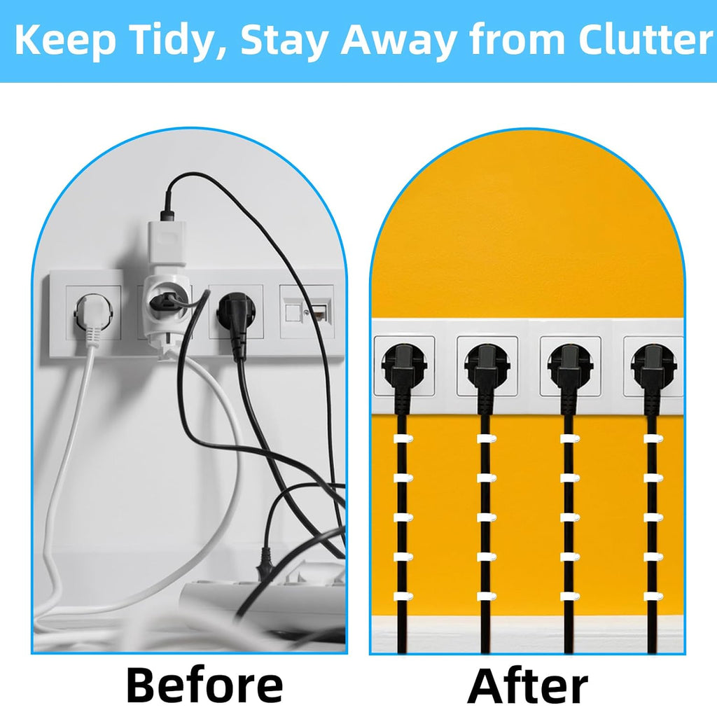 200 Pcs Cable Clips & Wire Clips,8mm/10mm Cable Clamps,Cord Clips,Tacks Cable Nails,Cable Cord Holder - for Ethernet Cables,Speaker Wire, Electrical Wire,Coax Cable,Wall Cord Management