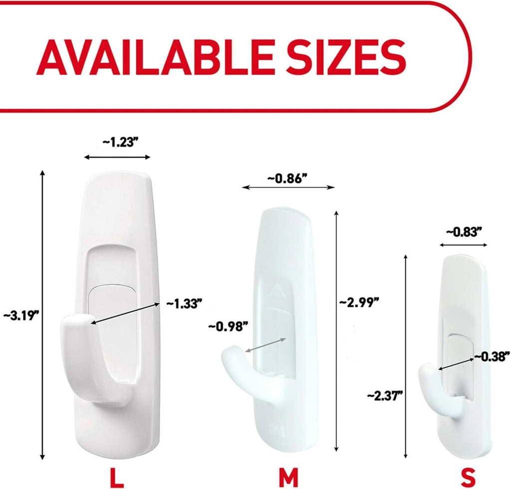 Command Large Utility Hooks, 14 Hooks and 16 Strips, Damage-Free Hanging Wall Hooks with Adhesive Strips, No Tools Adhesive Hooks for Hanging, Organization and Storage (Pack of 2)