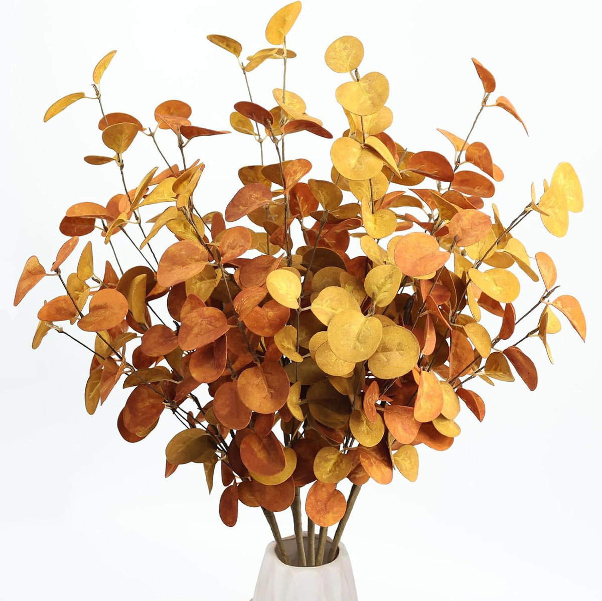 Bessol Fall Decorations Artificial Eucalyptus Stems 5Pcs Fall Eucalyptus Plants Autumn Decorations for Home Table Centerpieces Fake Fall Stems for Farmhouse Kitchen Floral Arrangements Decor