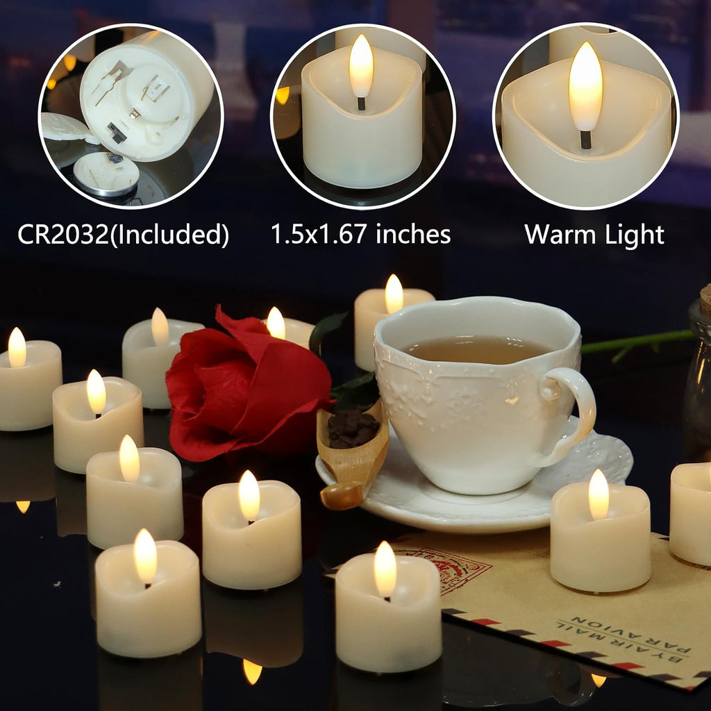6 PCS Battery Operated Votive Candles Flameless Tealights