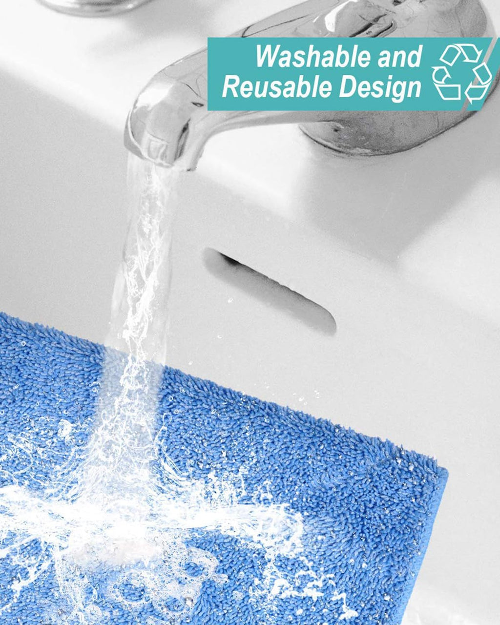 KEEPOW 5 Pack Reusable Microfiber Mop Pads Compatible with MR.SIGA Mop
