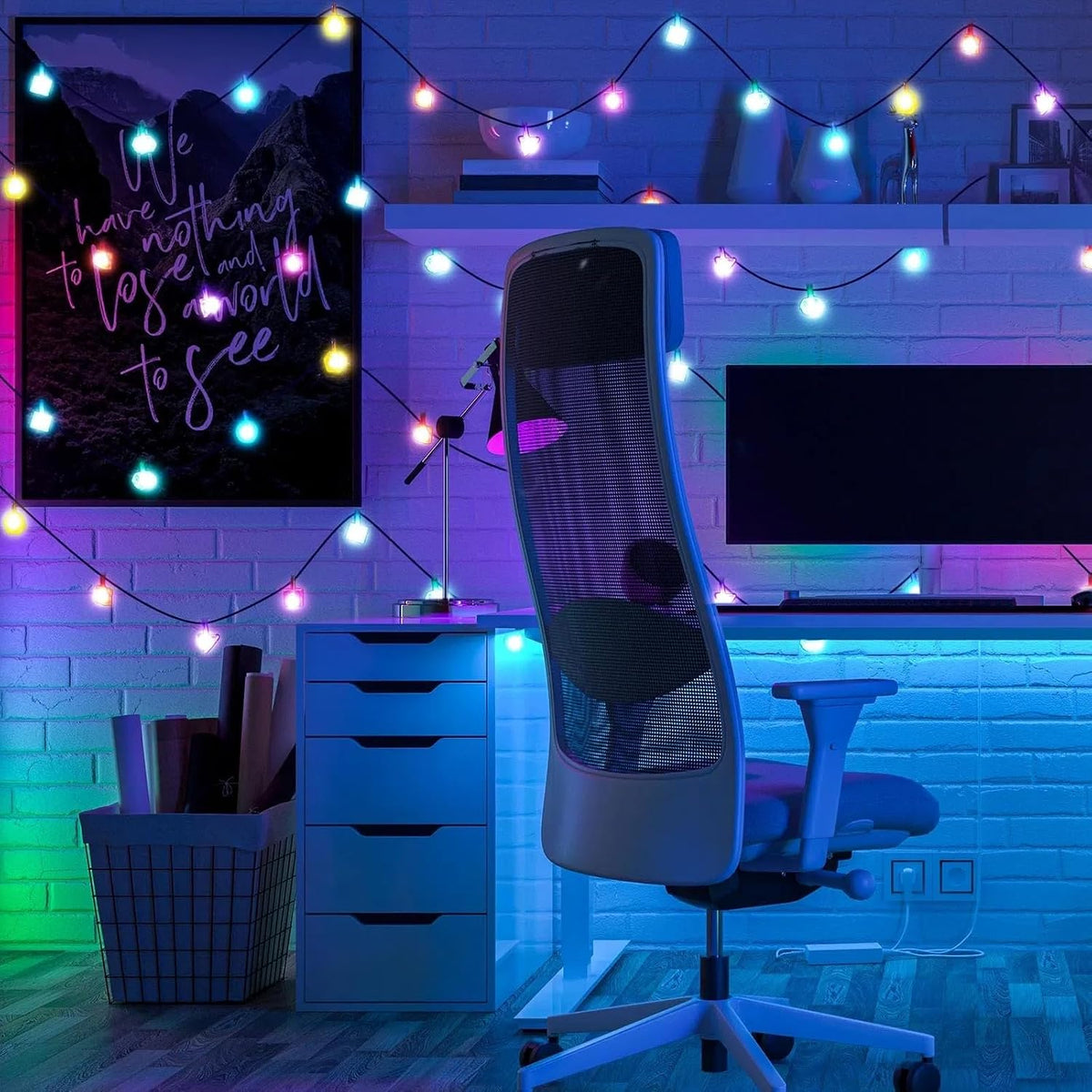 Wettarn 10 ft Polyhedral Dice String Lights, LED Dice Lights