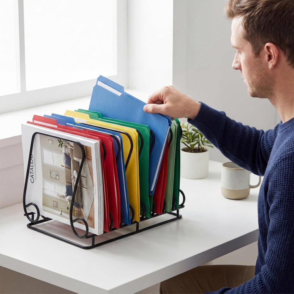 Wire Magazine Holder, 9 Slots Vinyl Record Organizer
