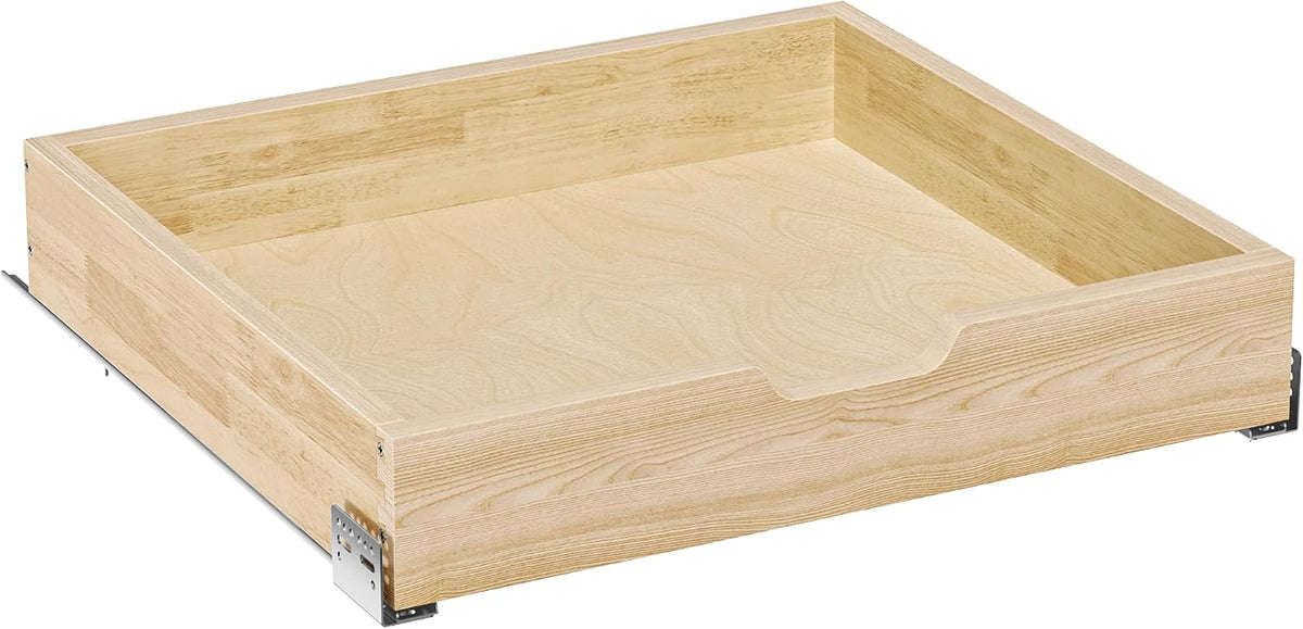 Pull Out Cabinet Organizer, 22.5 in W x 21 in D Solid Wood Slide Out Drawer, Soft Close Sliding Shelf, Bottom or Side Mount for Kitchen Pantry Bathroom, Fits 23.5 in Cabinet Opening