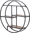4 Tier Industrial Style Foldable Round Wall Shelves
