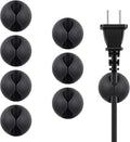 BEADNOVA Cable Clips Cord Organizer Cable Management Wire Cord Holder 1 Slots Adhesive Wire Holder for Car Charging Accessory PC Office Home (Black, 8 pcs)