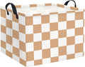 Rectangular Baby Girl Basket Fabric Storage Basket Storage Bin Organizer Box Room Decor(Brown Checkered)