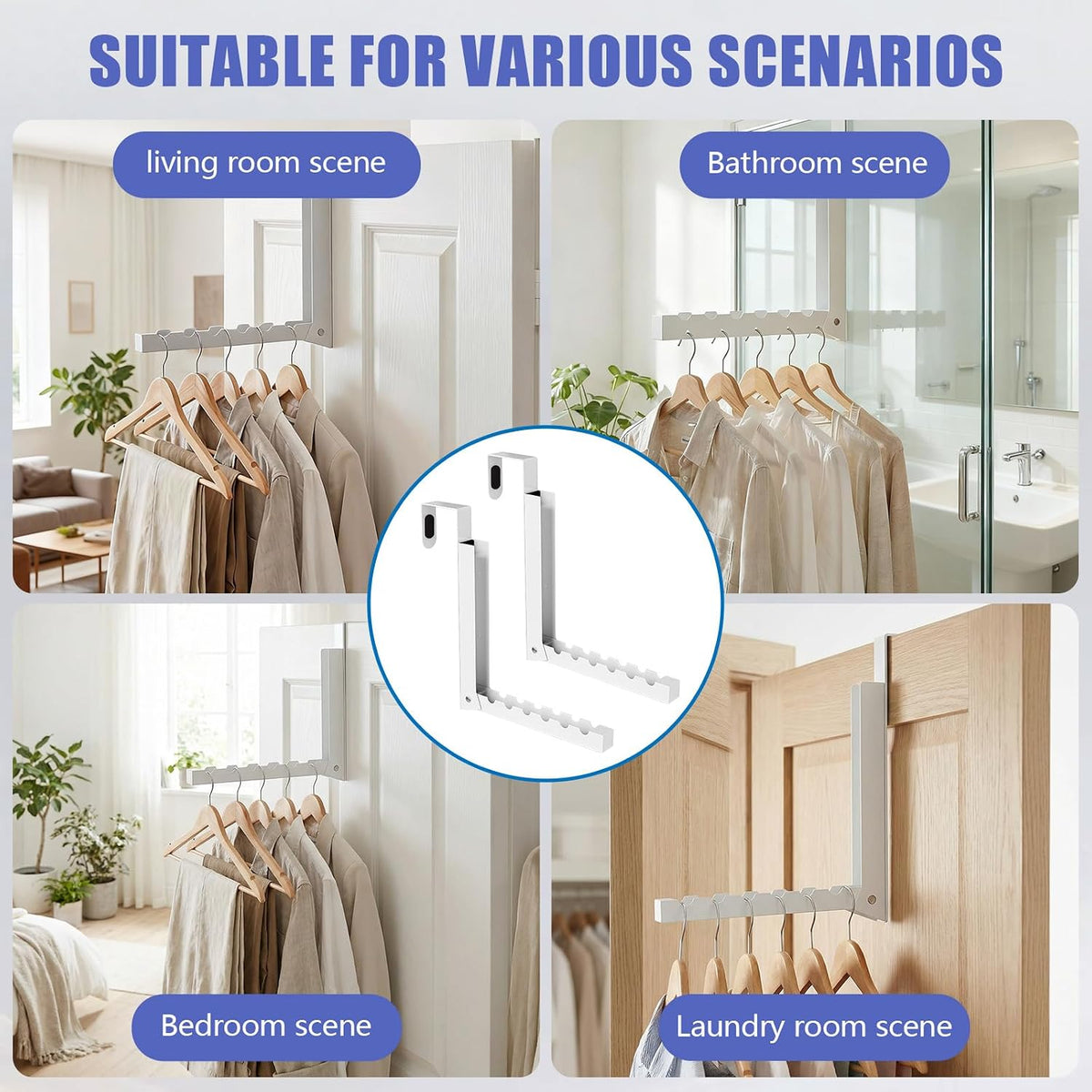 Over the Door Hooks, Clothes Hanger for Laundry Room