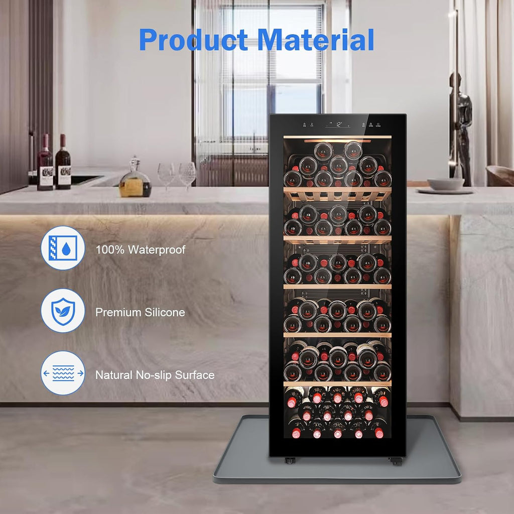 Mini Fridge Silicone Mat with Raised Edge, 23.6''x19.7'' Under Refrigerator Mat, Mini Fridge Drip Pan Prevent Water Leakage and Floor Damage, Leakproof Mat for Under Small Fridge Refrigerator Freezer