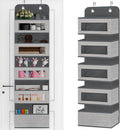 Over The Door Hanging Organizer Storage with 5 Large Pockets,Wall Mount Clear Windows and 2 Widened Metal Hooks for Pantry,Nursery,Diapers,Bathroom,Kitchen,Closet,Dorm