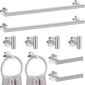 Lairuier Polished Chrome Bathroom Hardware Set, 10 PCS Towel Bar Set