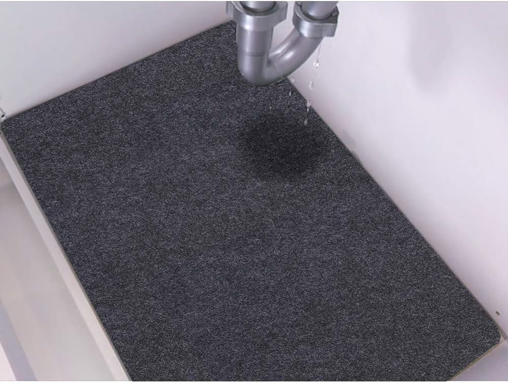 Under The Sink Mat， Kitchen Cabinet mat – Waterproof/Absorbent – Protects Cabinets，Absorbent Felt Material，Anti-Slip and Waterproof Backing，Contains Liquids，Washable (36" x 36")
