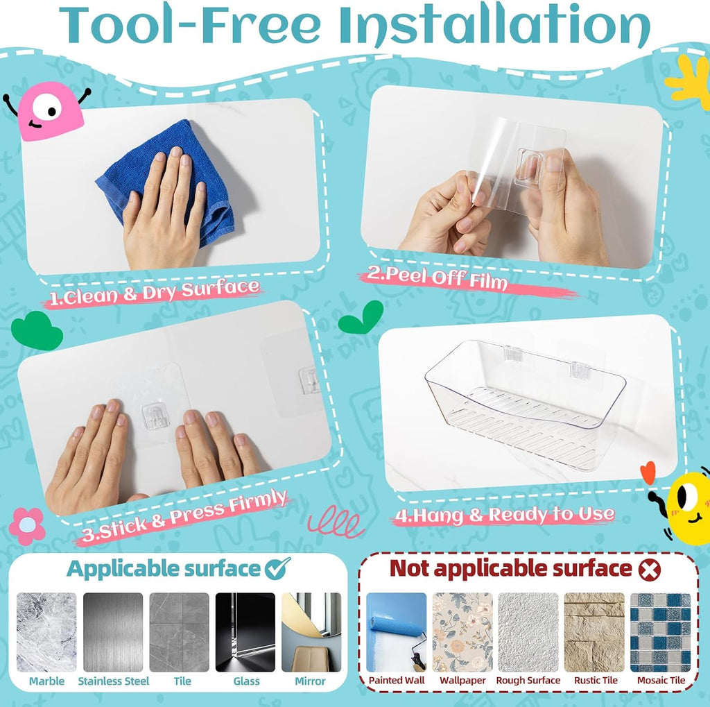 MIUKAA 2 Pack Bath Toy Storage Holder, Clear Bath Toy Organizer (2 US Gal)