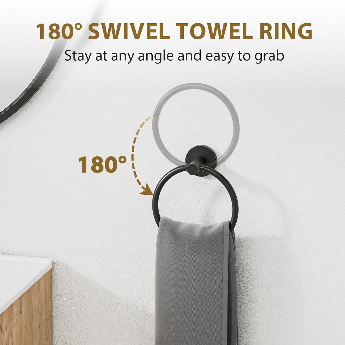 Luxbaro 18 Inch Matte Black Bathroom Hardware Set, Thicken, 4-Piece