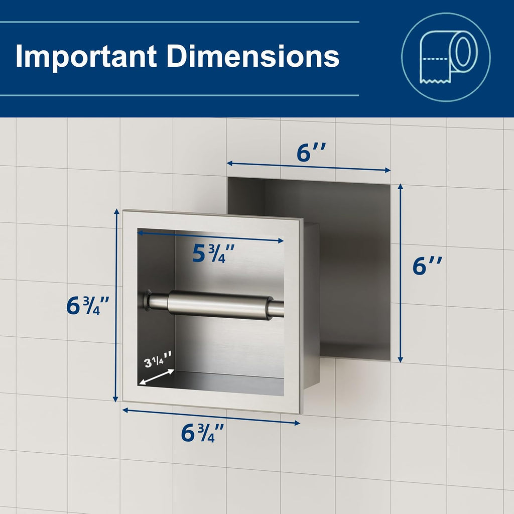 Neodrain Brushed 304 Stainless Steel Recessed in Wall Toilet Paper Holder