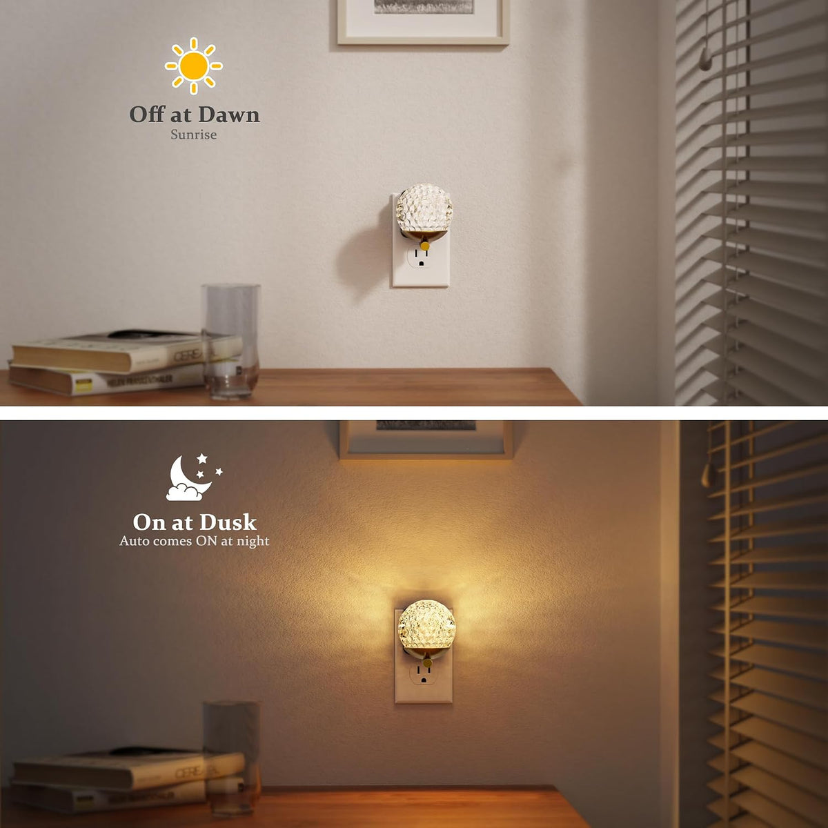 JandCase LED Night Light, 3000K Warm White & RGB Color Changing Night Light