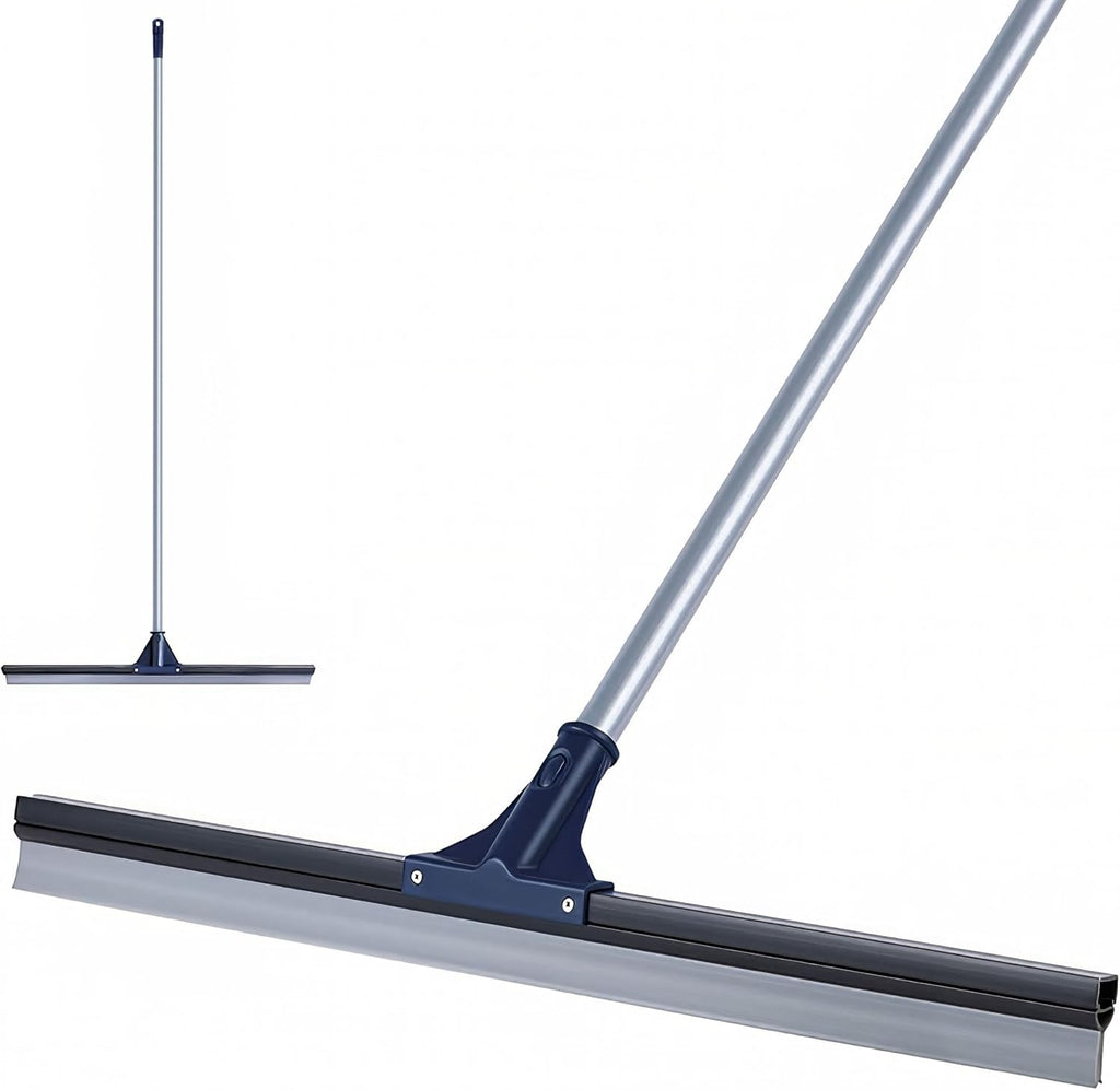DSV Standard Floor Squeegee for Concrete Floor, 30" Large Squeegee Broom, Heavy Duty Floor Squeegee for Tile with 51.5" Handle for Garage, Deck, Bathroom, Window, Glass