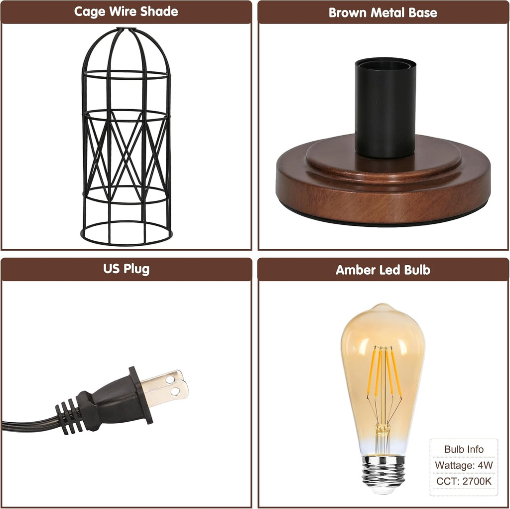 Touch Control Table Lamp, 3 Way Dimmable Lamp, Industrial Bedside Lamp