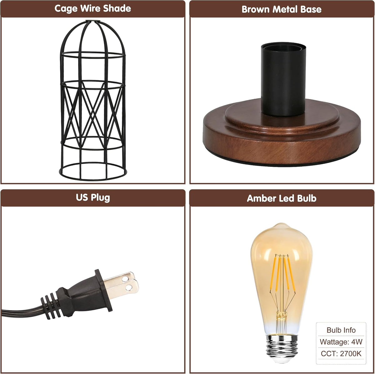 Touch Control Table Lamp, 3 Way Dimmable Lamp, Industrial Bedside Lamp