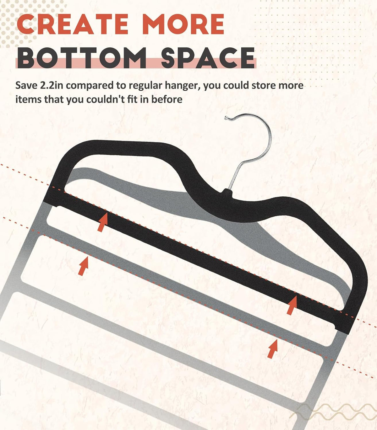 Pants Hangers Space Saving,5 Pack 5 Tier Velvet Short Neck Pants Hangers
