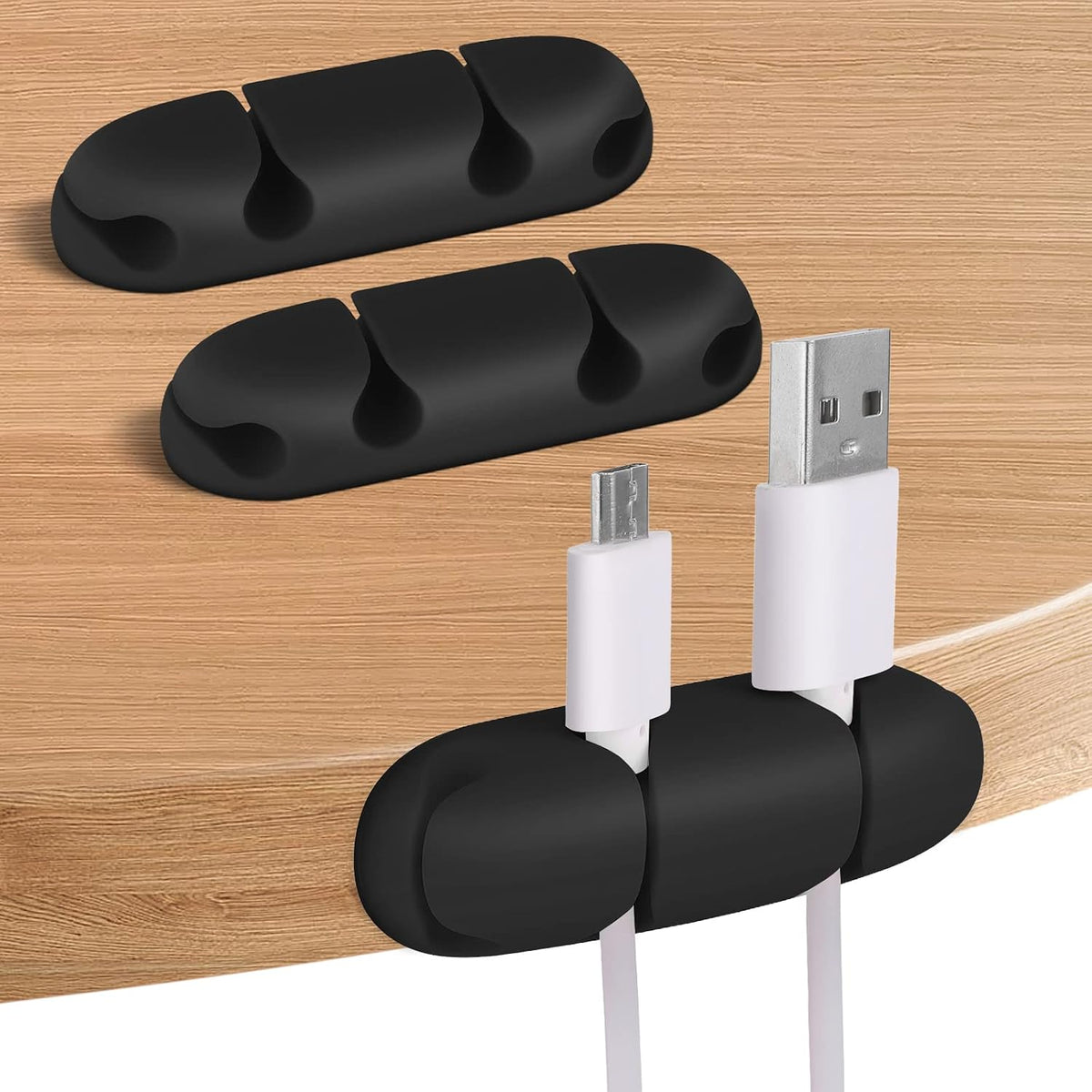 WLLHYF 3PCS Cable Clips, Cord Wire Organizer (Black)