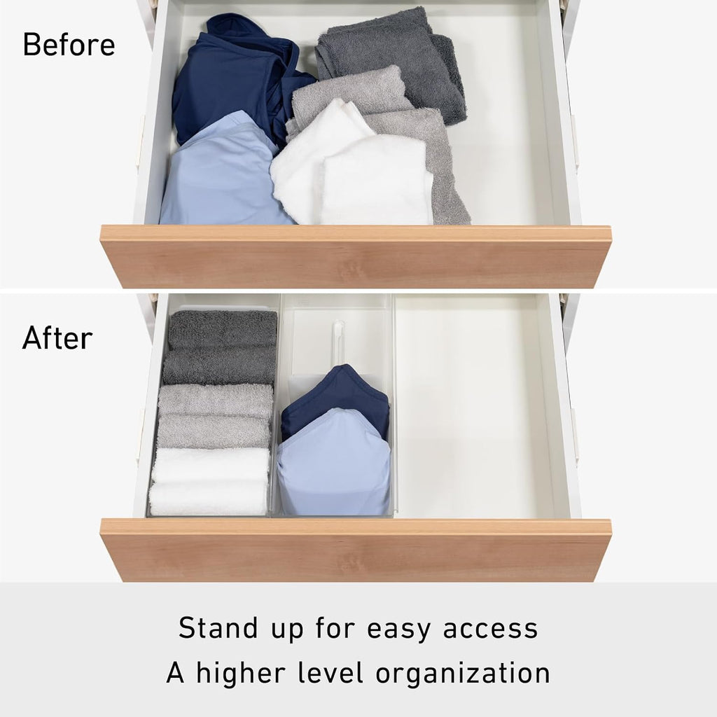 Like-it | CSP-12 | Drawer Organizer | T-Shirts Case | T-Shirts organizer | One adjustable divider included | 10.63" × 12.99" × 3.74" | Clear |