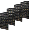 80 Pocket Hanging Jewelry Organizer with Hanger Metal Hooks Storage On Wall Door Closet Double-Sided(Each Side 40 Pockets) Jewelry Holder for Earrings, Necklaces, Rings (4 PACK BLACK)