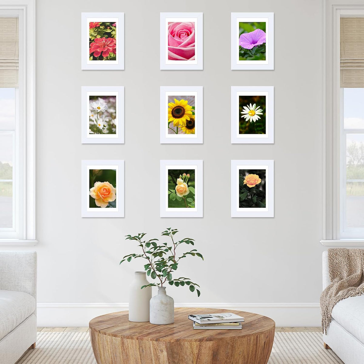 JCJMY 18 Packs 4x6 Picture Frames White, 4x6 Frames Bulk, Gallery Wall Frame Set, 4 by 6 Frame Set of 18, Collage Wall Decor Photo Frames Set for Wall Hanging and Tabletop, White