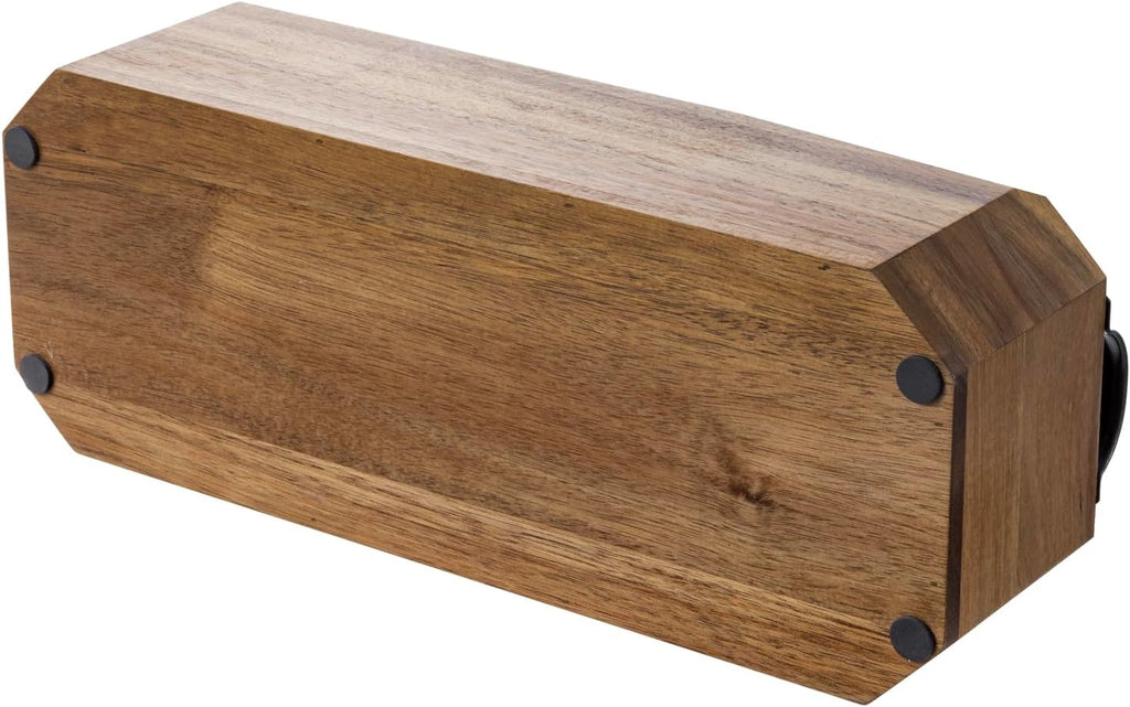 MyGift Wood Bathroom Tray Toilet Tank Organizer Caddy Metal Handles