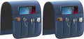 Sofa Armrest Organizer Non-Slip Remote Control Holders for Recliner Couch Chair Armchair Caddy with 5 Pockets for Table,Cell Phone,Ipad,Magazines,Books (Navyblue, 13 x 35 Inch) (Pack of 2)