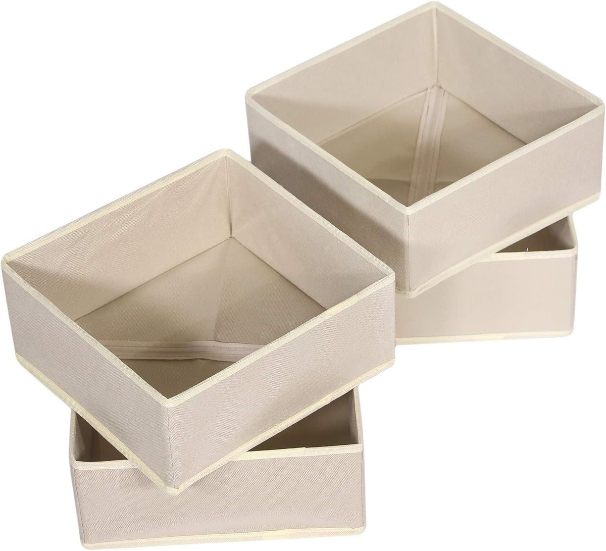 DIOMMELL 9 Pack Foldable Cloth Storage Box Closet Dresser Drawer Organizer Fabric Baskets Bins Containers Divider for Clothes Underwear Bras Socks Clothing, Beige 900