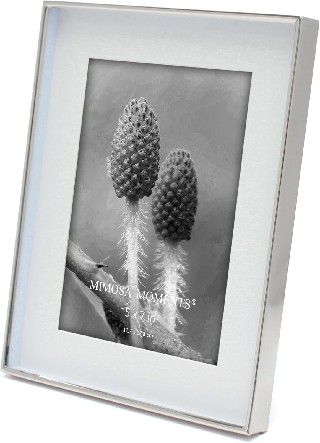 7x9 Silver Shadow Box Metal Picture Frame with 5x7 Photo Mat