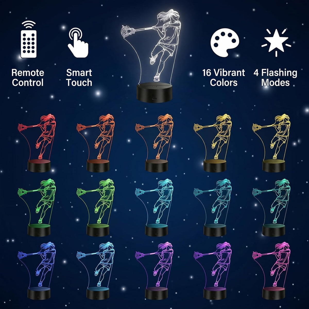 Lacrosse Night Light, Lacrosse Gifts for Girls Women