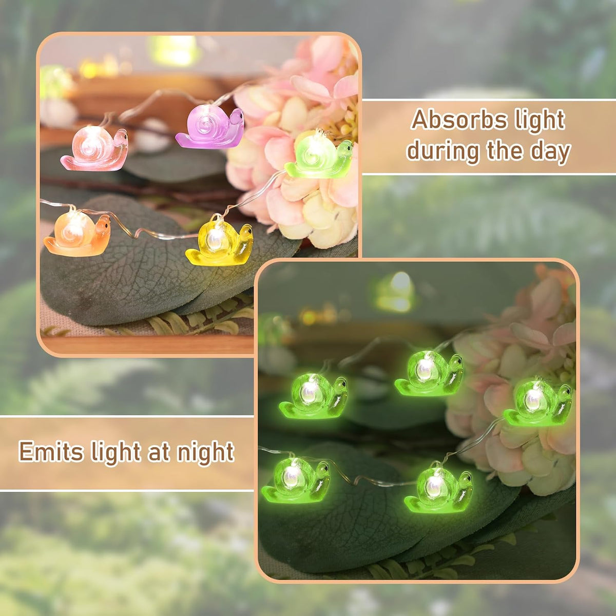 Impress Life Snail String Lights, USB & Battery Operated Fairy Lights