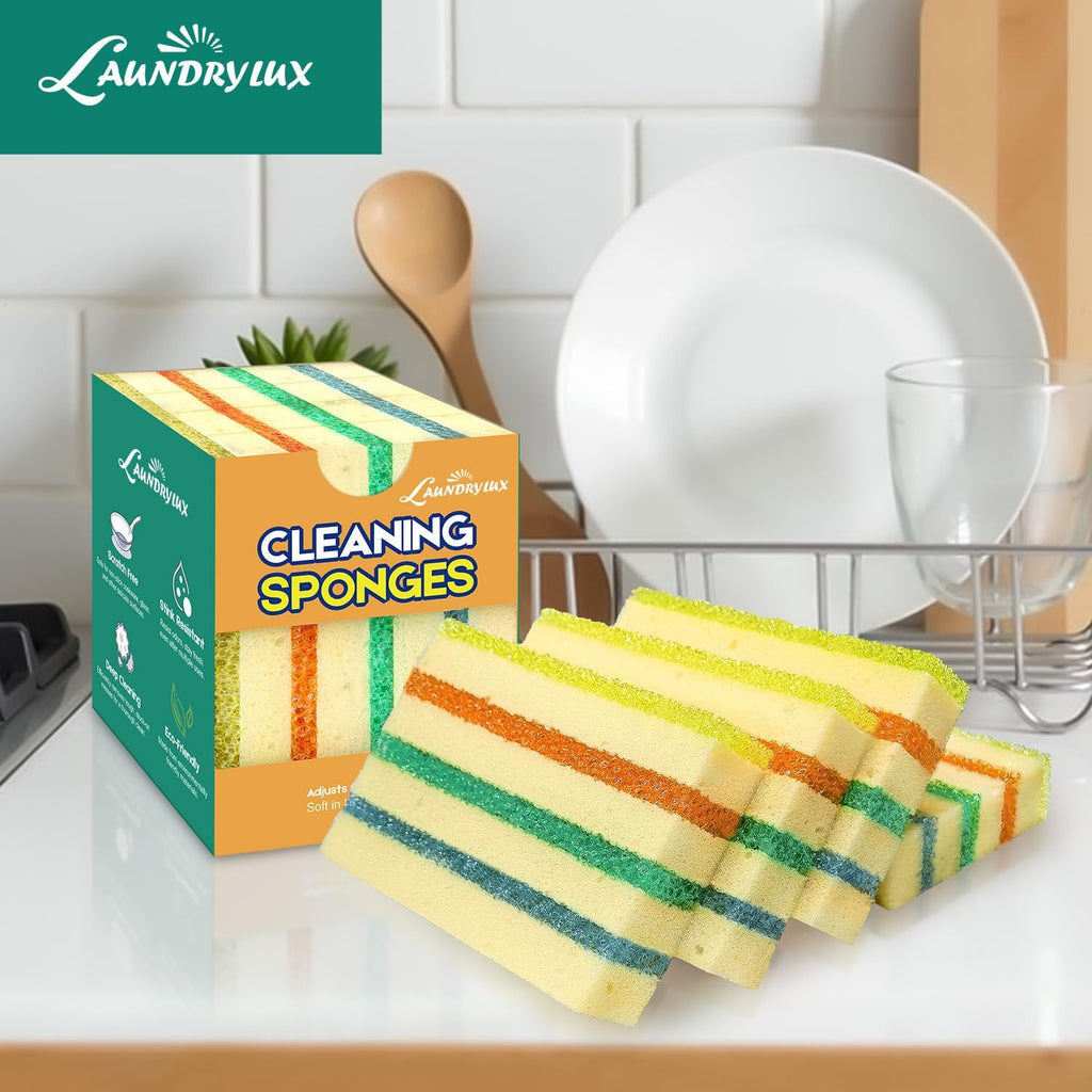 LAUNDRYLUX 4 Pack Scrub Sponge - Temperature-Responsive