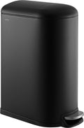 happimess Roland Mini 2.6 Gal Step Trash Can Soft-Close, Charcoal Black
