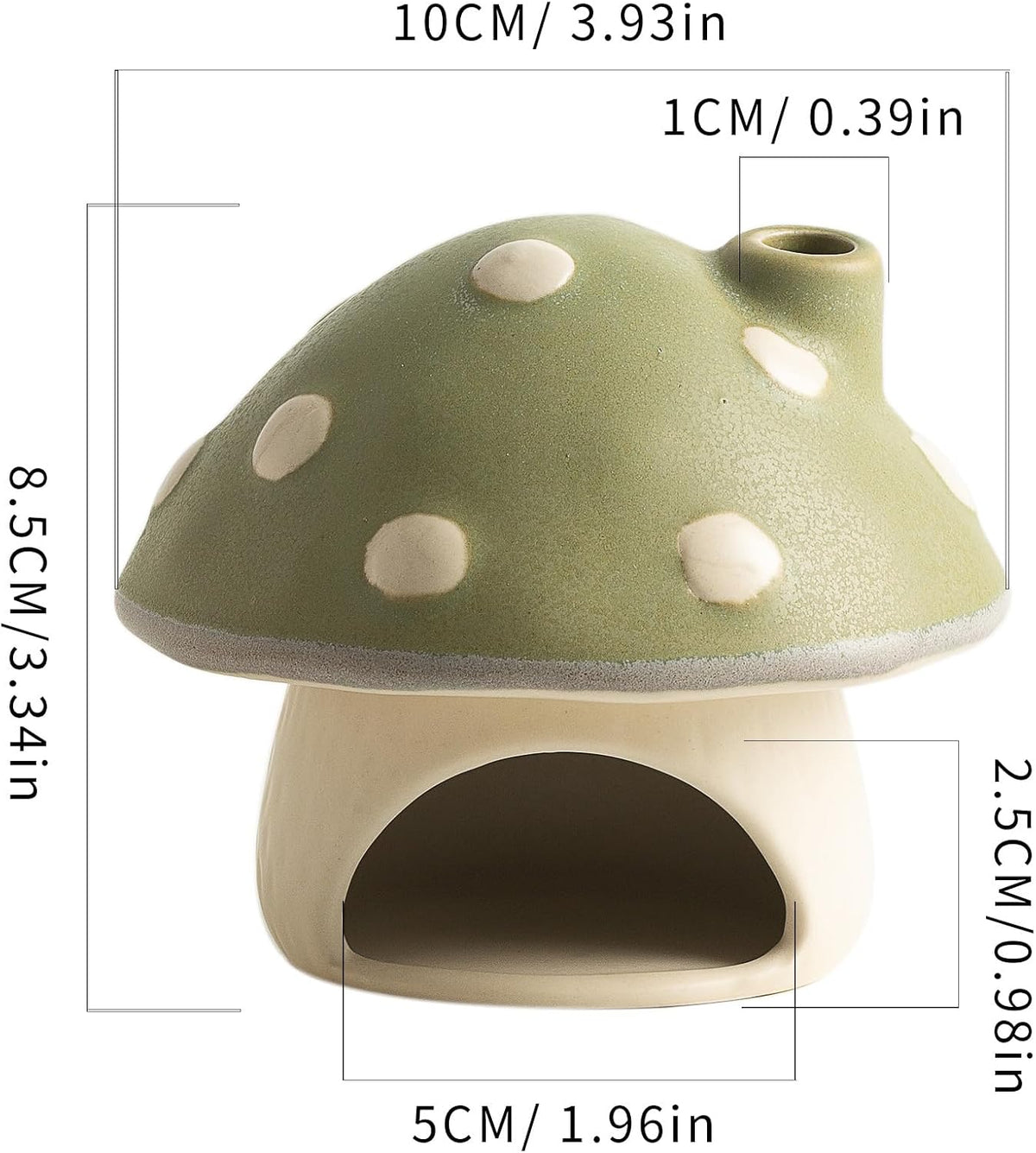 Ceramic Mushroom Incense Burner for Sticks, Cones and Palo Santo