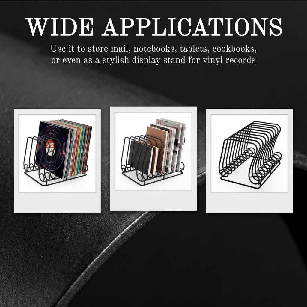 Wire Magazine Holder, 9 Slots Vinyl Record Organizer