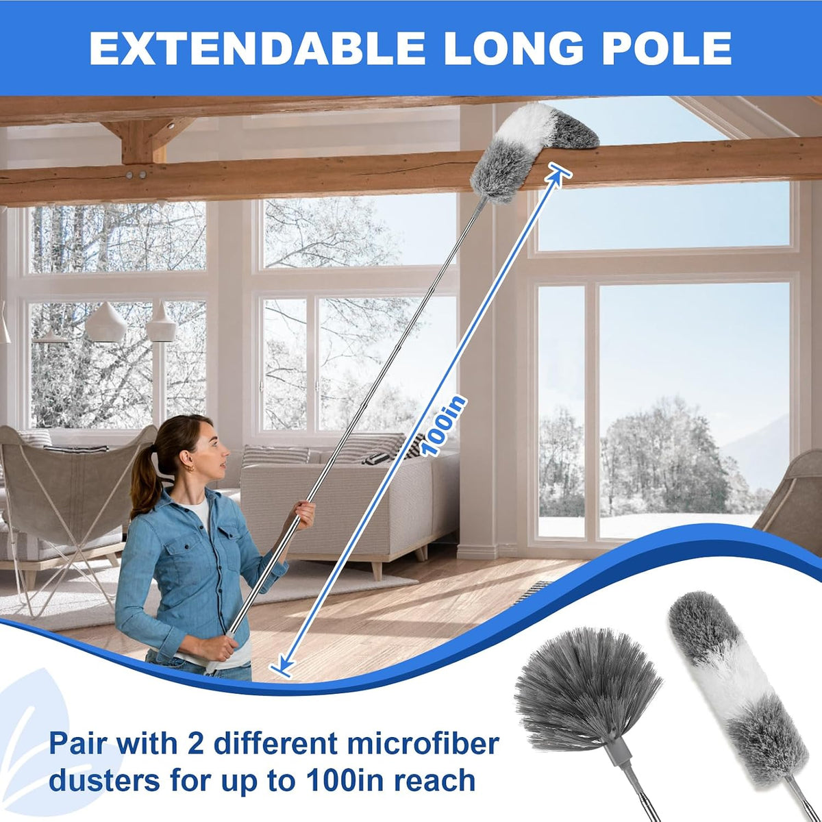 Dusters for Cleaning,Cobweb Duster Feather Duster with Extension Pole