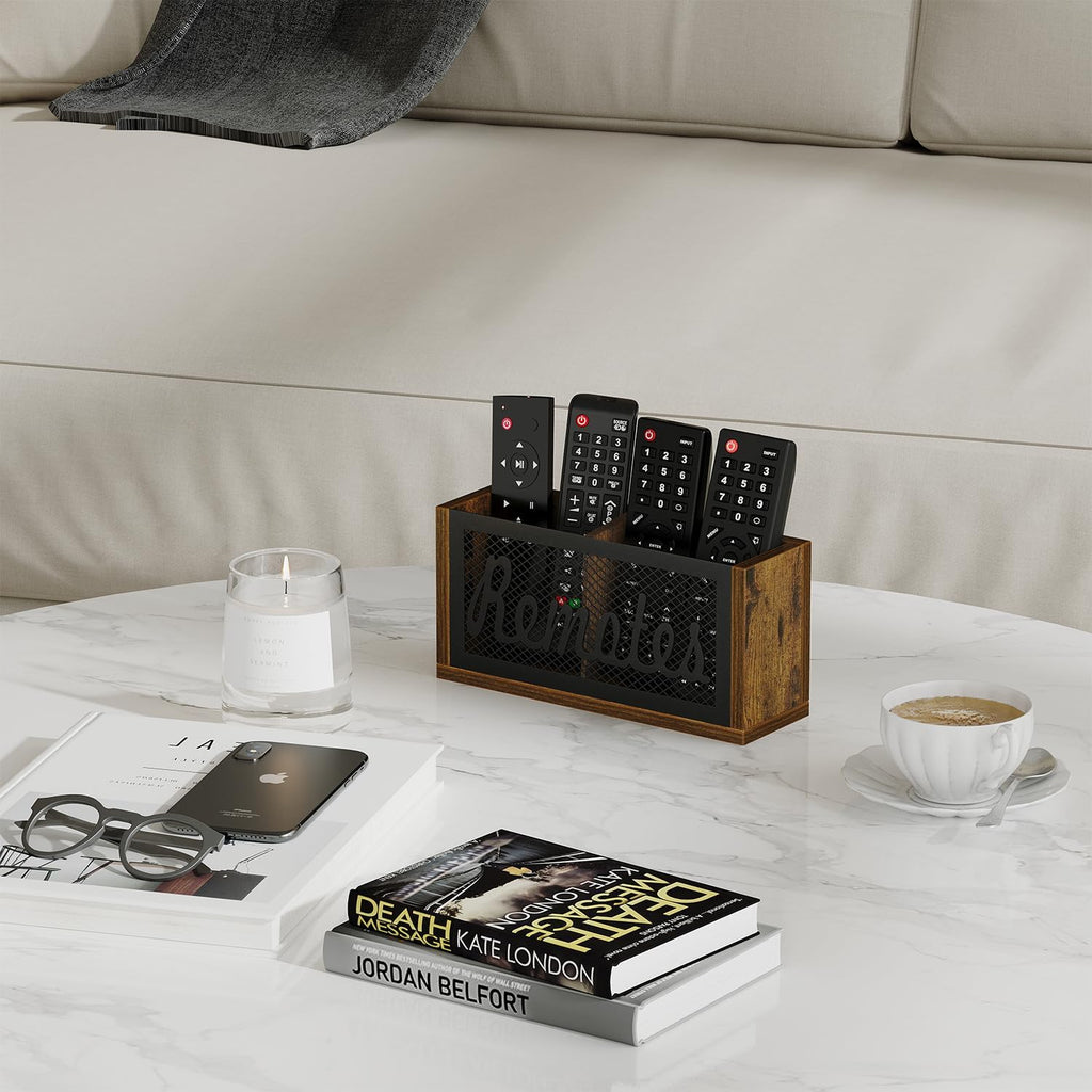 YINMIT Remote Control Holder,2-Slot TV Remote Caddy,Wall Mount and Tabletop