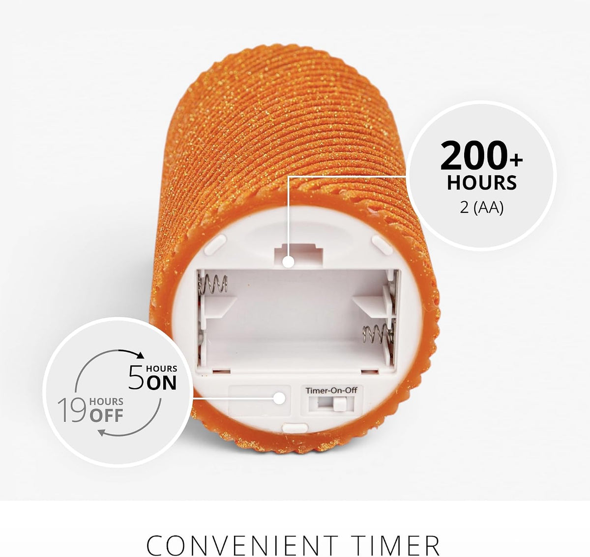 Luminara - Flameless Flickering Moving Flame Battery Operated, Remote Ready, Unscented Candle LED Décor & Gift- Ribbed Pillar (Marmalade Glitter, 3.1" x 6.5")