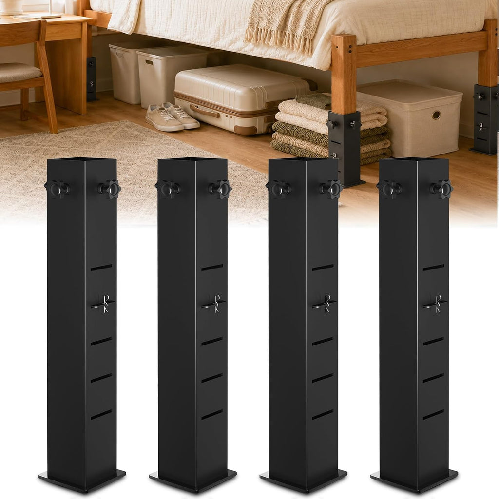 Heavy Duty Dorm Bed Risers Extenders, Fits Bed Legs 1.5" to 2.2" Diameter