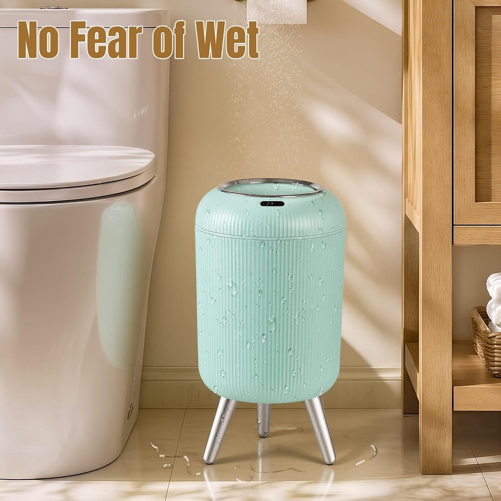 Touchless Sensor Bedroom Trash Can with Lid,Small Wastebasket(Blue)