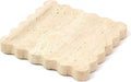 YMXYJM Travertine Marble Tray, Scalloped Stone Coffee Table Tray Decor - 8"